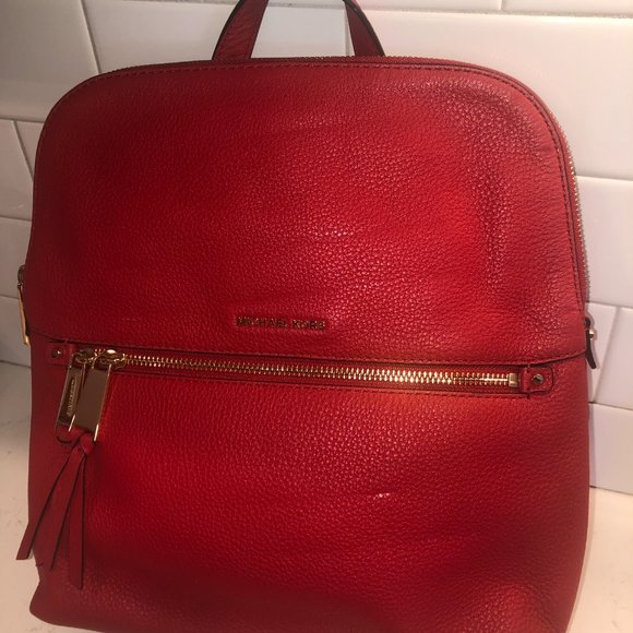 Michael Kors, Backpack Purse, Red